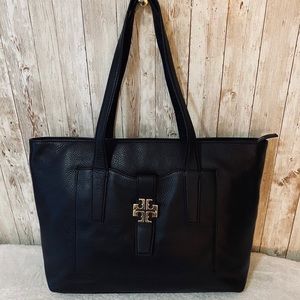 Tory Burch black leather tote